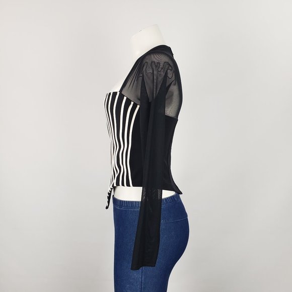 Ribkoff Trends Black Striped Top Size 8 - Picture 5 of 10